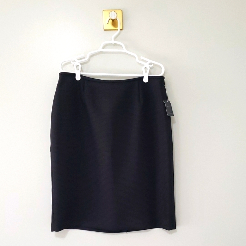 Liz Claiborne Suit Midi Skirt 14 Black Knee-Length Pencil Office Work Career New